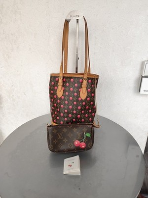 Original Louis Vuitton Bucket Bag Cerise x Takashi Murakami Kirsche/& Pochette 