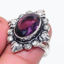 Purple Amethyst Gemstone Handmade 925 Sterling Silver All Size Ring For Gift
