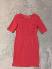 Vince Camuto Woman's Shift Dress Pink Pockets Gold Zipper Size 8 Lined