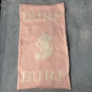 Vintage Burp Cloth Handmade Pink White Classic Lap Blanket Bear Baby Girl