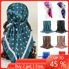 Square Scarf Satin Turban Women Shawl Wrap Muslim Hijab Headscarf Scarves Stoles
