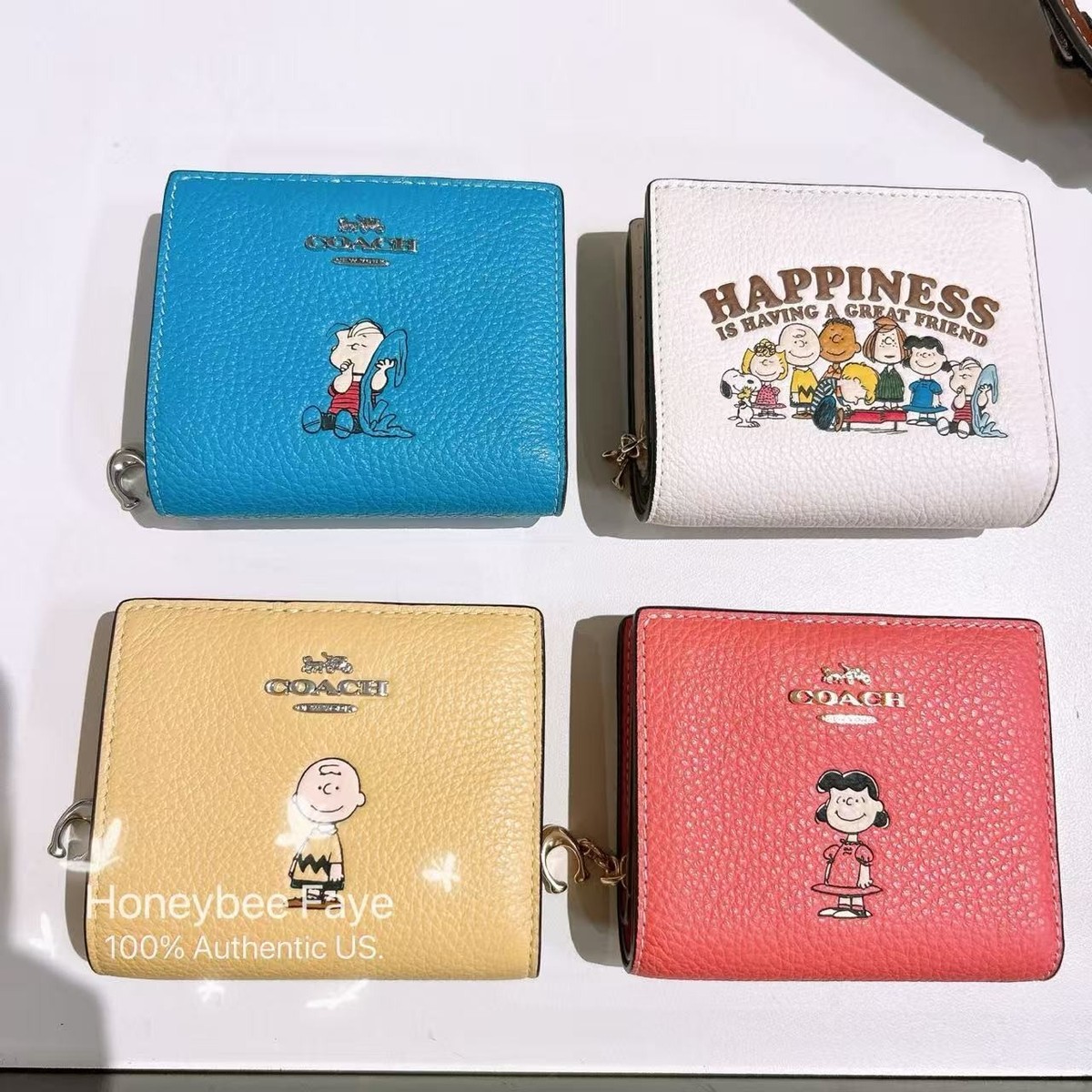NWT Coach X Peanuts Snap Wallet With Lucy/Charlie Brown