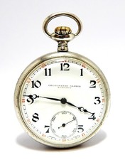 Pocket Watch Open Face Cronometro Garcia Dial Porcelain Steel 49mm 1910c Working