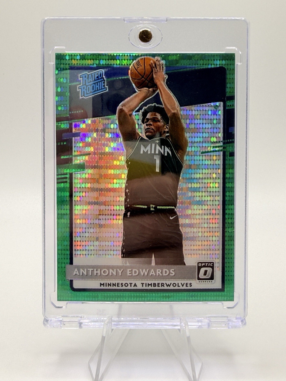 2020-21 Donruss Optic Anthony Edwards Green Pulsar RC #151 Timberwolves SP
