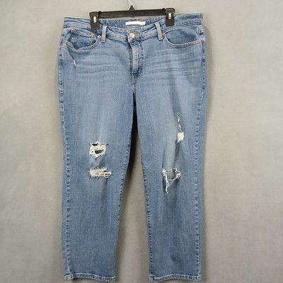 Levi's Boyfriend Jeans Womens 18W Blue Medium Wash Denim Distressed Mid Rise