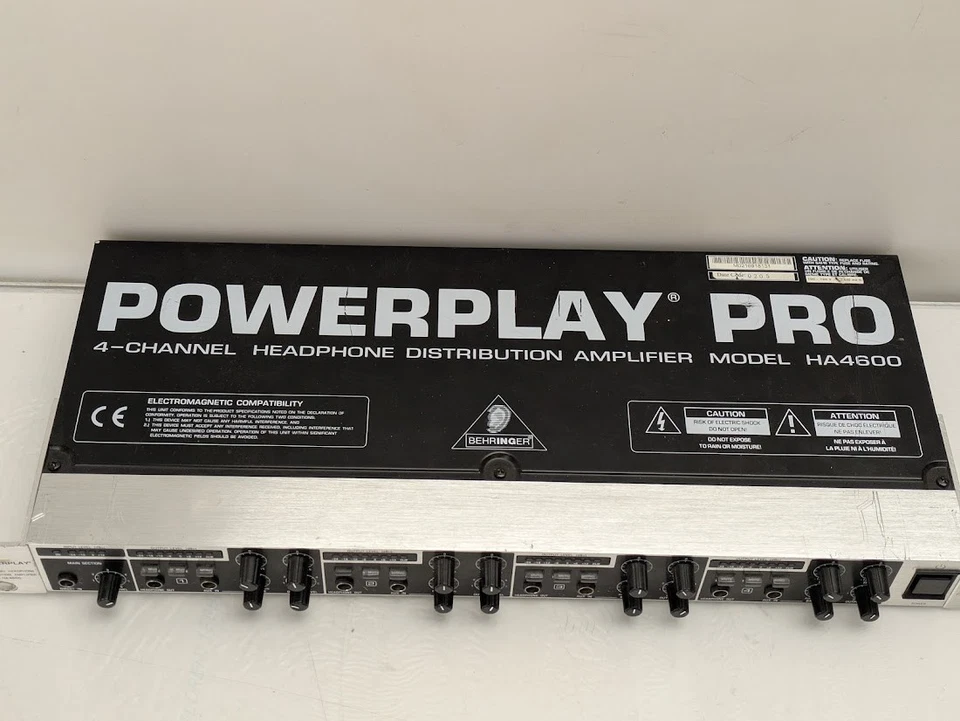 Behringer PowerPlay Pro HA4600 4-Channel Headphone Distribution Amplifier, Cord - Image 4 of 4