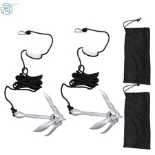 White Folding Marine Kayak Anchor Set 2.5KG 2 Pack Fit For Grapnel Boat