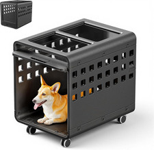 Acrylic Dog Crate, Puppy Dog Kennel Indoor with Wheels for Small/Medium Size Pet