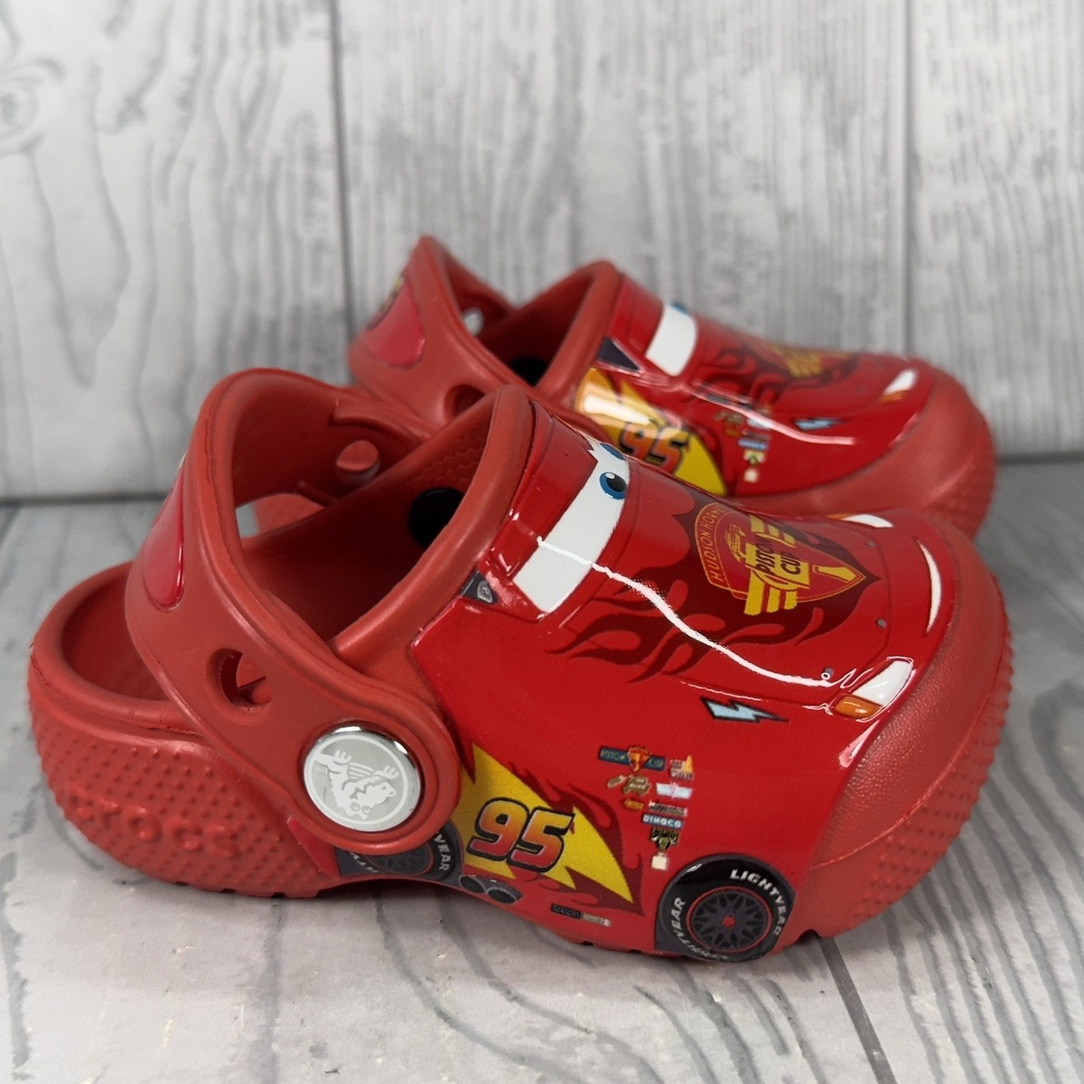 Disney Cars Lightning McQueen Crocs 4C Toddler Infant Shoes Red