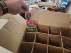 Vintage Set Of Striped Coca-Cola Glasses -   One Short Glass Broken-In Orig Box — photo 9