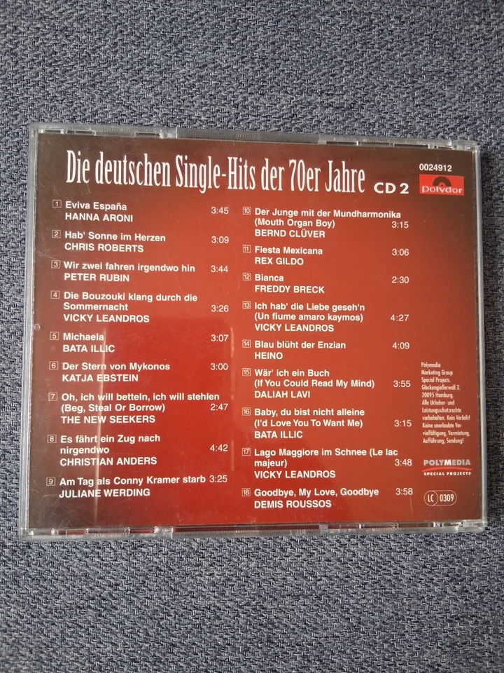 5 CD - DIE DEUTSCHEN SINGLE-HITS DER 70er JAHRE - Milva, Bino, Gitte, Tony, Hajo - Bild 3 von 4