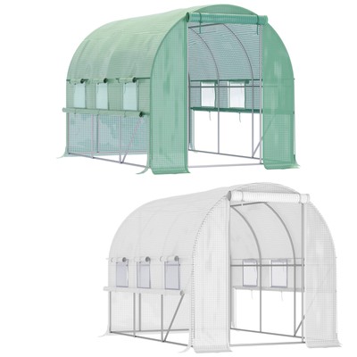 Outsunny Foliengewächshaus, 2,95x2x2 m Tunnel-Gewächshaus, Winddichtes Treibhaus