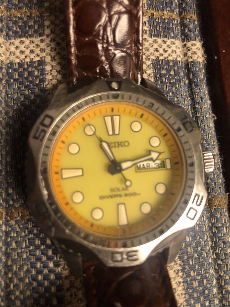 時計 SEIKO Solar Diver's 200M VINTAGE SEIKO SOLAR DIVER'S 200M watch with yellow dial working | eBay