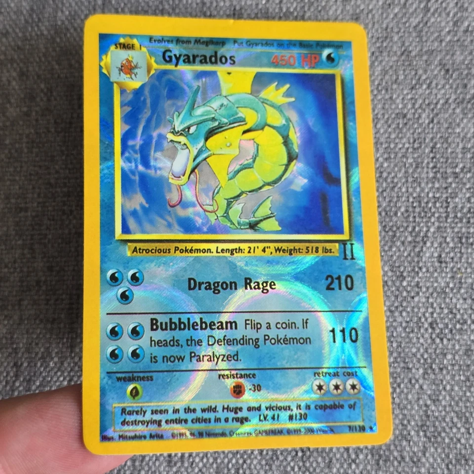 Gyarados HOLO Roman Numerals Base Set Vintage PRISM Vending Golden STICKER 90s - Image 3 of 4