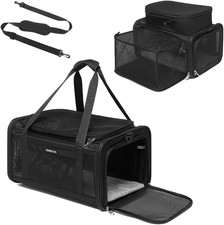Airline Approved Pet Carrier for Cats and Small Dogs up to 15 Lbs, Breathable Me