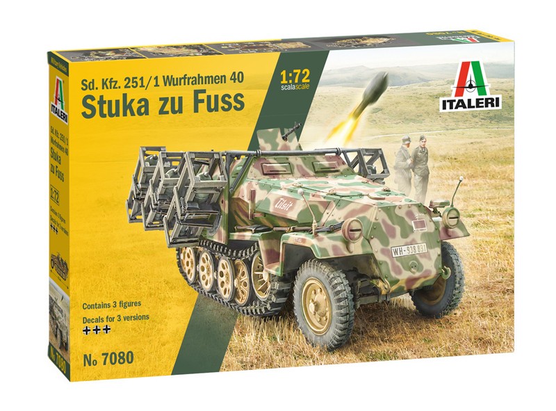 ITALERI 7080 1:72 German Armored Fighting Vehicle Sd. Kfz. 251/1 Wurfrahmen Stuk