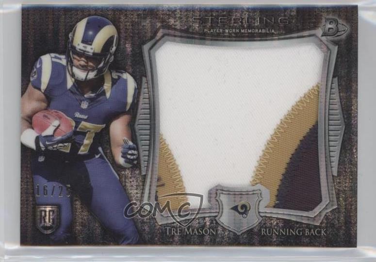 2014 Bowman Sterling Rookie Pulsar Refractor 16/25 Tre Mason Jumbo Patch RC 0j6