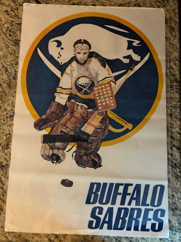Vintage 1971 Buffalo Sabres 23 x 35" Poster NHL Sports graphics Rare