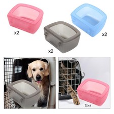 2Pcs Dog Crate Bowls Water Feeder Dish Multipurpose for Wire Cages or Crates for
