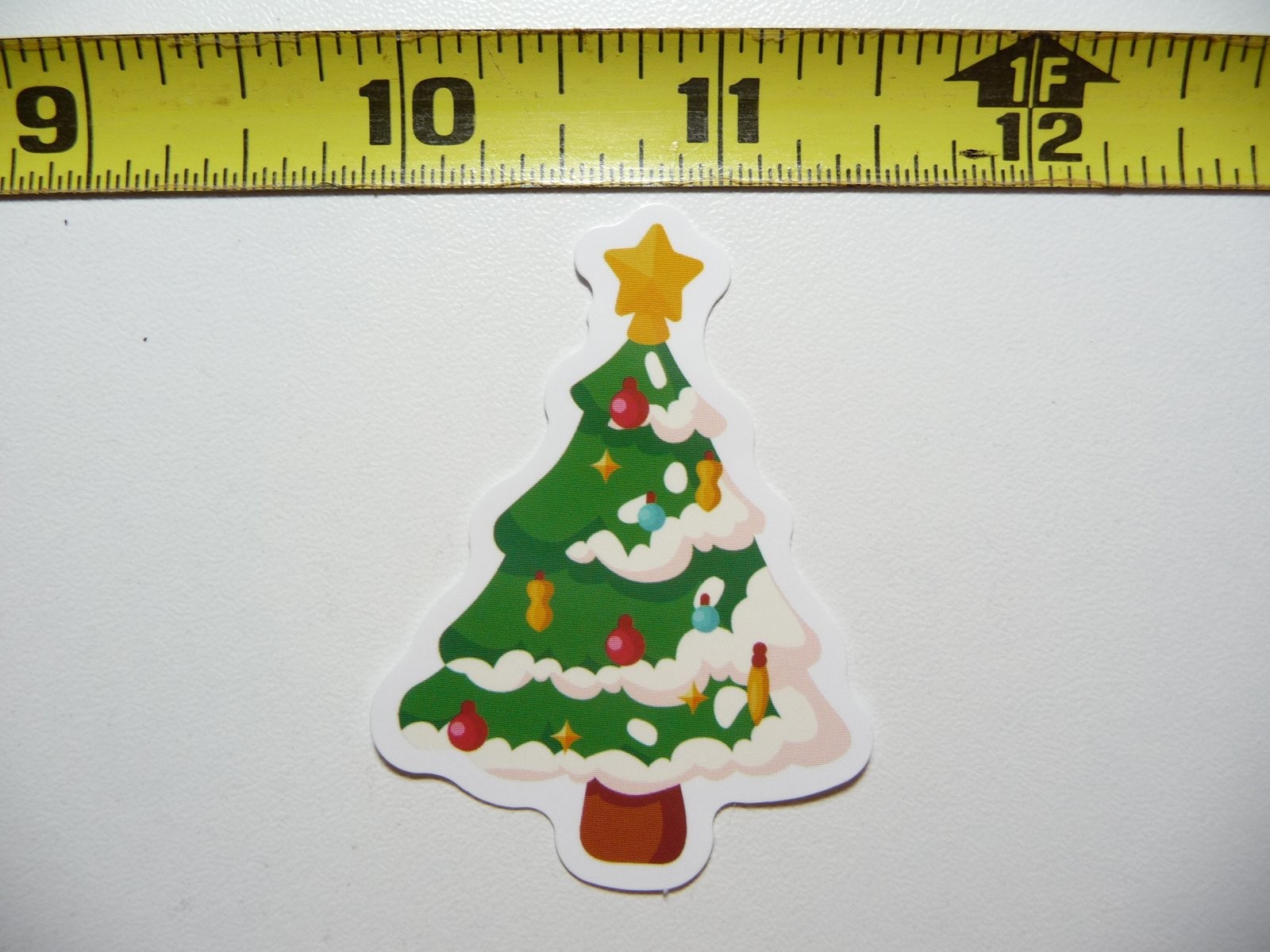 Snowy Christmas Tree Star Sticker Decal for Winter Holidays Christian Decor