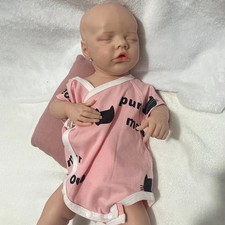 Bambola Realistica 17" Corpo Completo Silicone Reborn Baby Doll Dormiente Neonata Bambina per Regalo