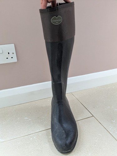 Le Chameau Women's Riding Welly Boots Brown Black Size 7 /41 - Picture 2 of 10
