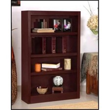 Concepts In Wood MI3048-C Single Wide Bookcase- Cherry Finish 4 Shelves