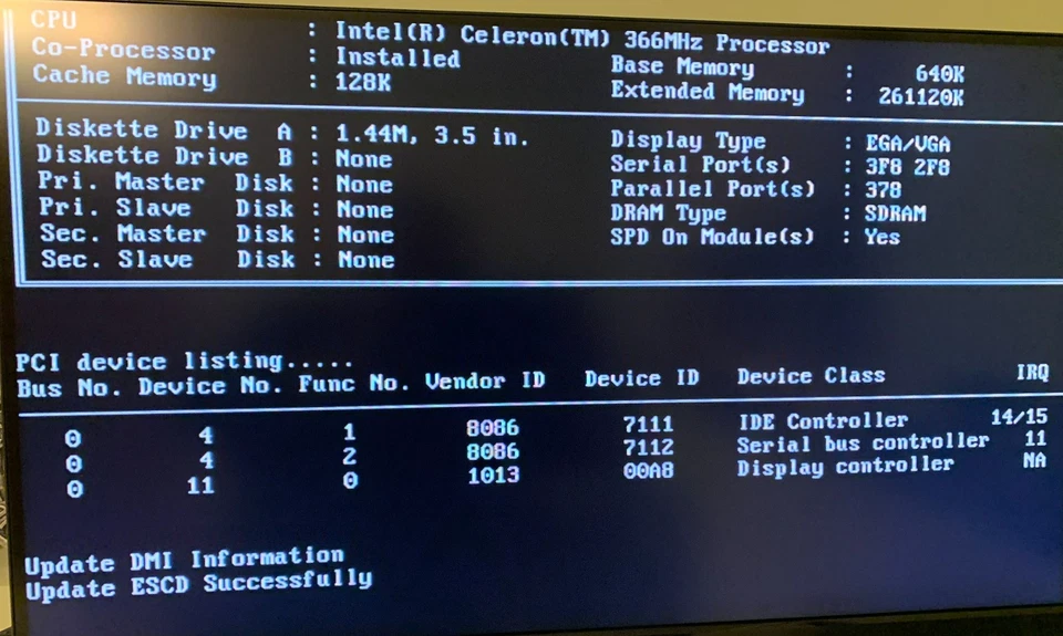 Vintage Slot 1 AT ASUS P2-99B Motherboard w/ Celeron 366Mhz CPU and 256MB RAM - Image 4 of 4