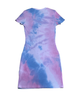 pink and blue tie dye bodycon dress Wedding Pink And Blue Bodycon Dress High Neck Bodycon Dress Milumia Women's Tie Dye Mock Neck