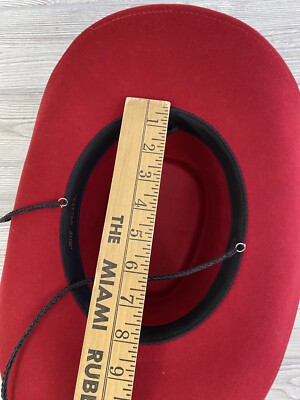 Vintage Little Joe Wool Cowboy Hat Red Made in USA WPL‎ 5923 Size Medium VTG Little Joe Wool Cowboy Hat Red Made in USA WPL 5923  main image 4