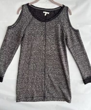 Maurices Sweater Design Dress Women S Heather Gray Long Could Shoulder Sleeves.