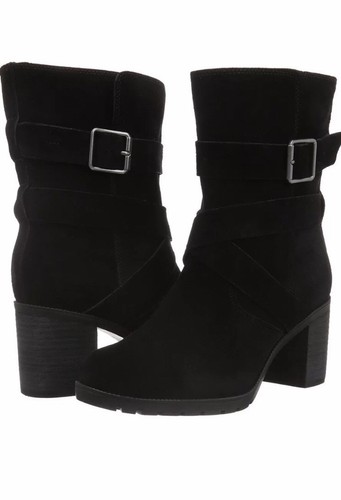 Uk Doris Ladies neri Malvet taglia Stivaletti 7 Clarks 41 scamosciata pelle in U1FRnnA