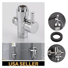 3-Way T-adapter Adjustable Bath Shower Head Arm Mounted Diverter Valve Bath Tool