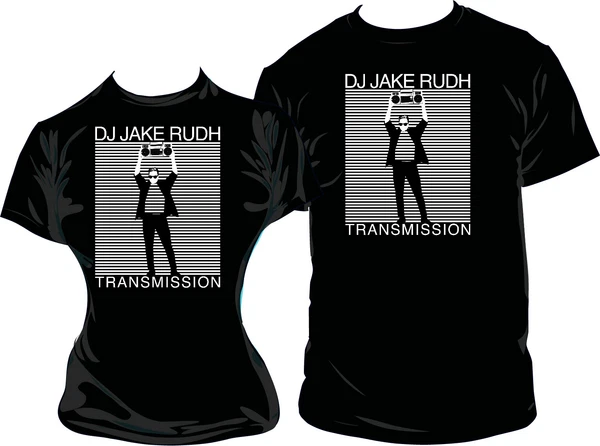 DJ Jake Rudh, ORIGINAL limited Transmission BLACK Tshirt Mens & ladies tshirt