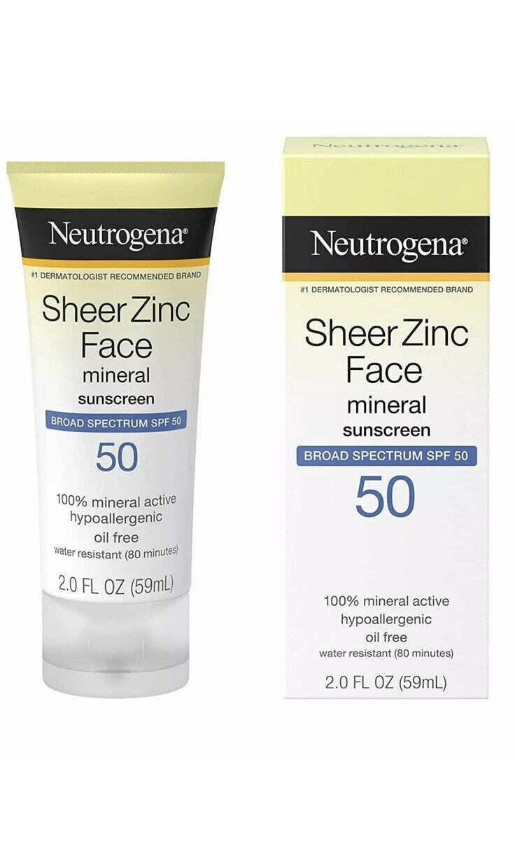 Neutrogena Sheer Zinc Sunscreen Face Lotion 2Oz eBay
