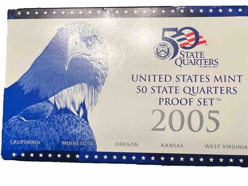 2005 US State Quarters Mint Proof Set-WEST VIRGINIA-CALIFORNIA-MINNESOTA-KANSAS - Picture 7 of 11