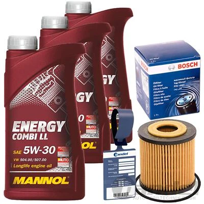 BOSCH ÖLFILTER 1457429127+MANNOL 5W30 ÖL für SMART 450 451 452 0.6+0.7+0.8