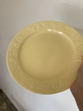 Santa Anita Ware Plate 10”, Yellow With Grape Vine Pattern, Made In California