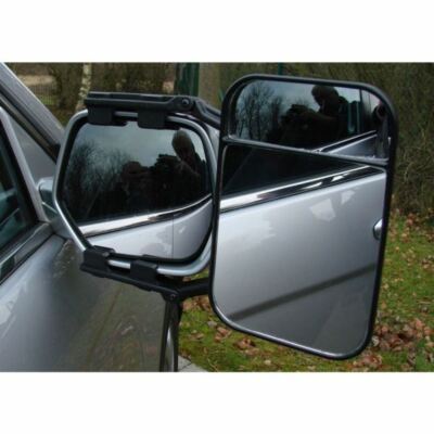 Auto Towing Mirror - Riloer Caravan Buitenspiegels Trailer Extension Towing Dual Arm Glass Mirrors (1 Pack