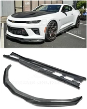 For 16-Up Camaro SS | EOS T6 Style CARBON FIBER Front Lip Splitter & Side Skirts