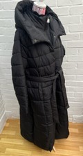 Monsoon Flossy Coat Funnel Hooded Padded Maxi Black Size Extra Large Rrp £190