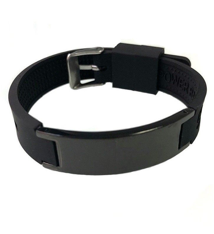 Bracelet magnétique Energy en silicone noir - Modèle Sport XL