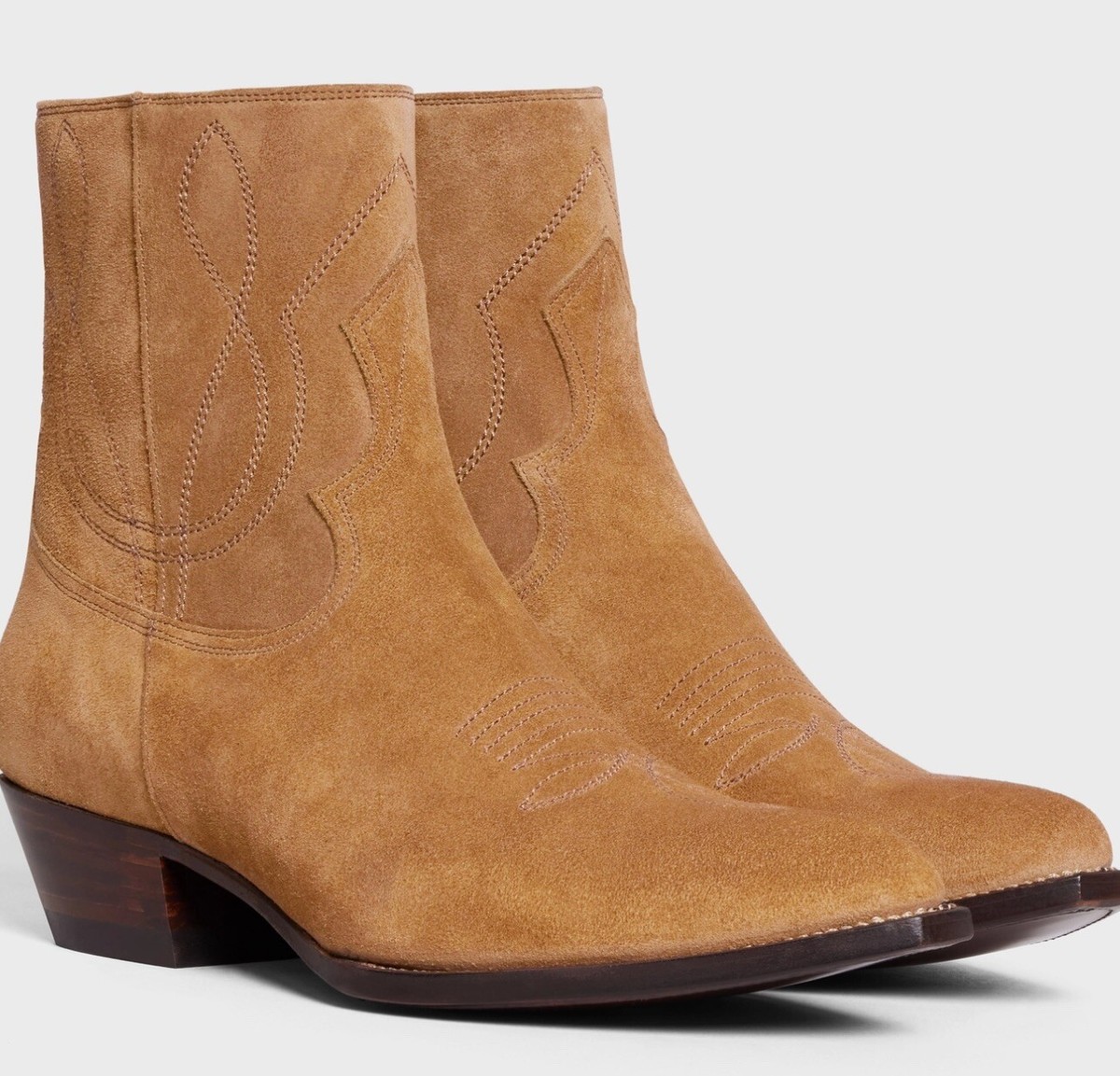 Celine Joan Suede Calfskin Zipped Western Boot 70 - Sz 42 | eBay