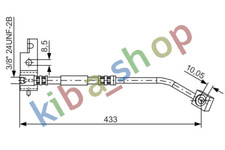 LEFT BRAKE PIPE/HOSE FLEXIBLE FRONT L LENGTH 310MMDIAMETER 102MM 3/8"-24UNF2B