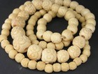 Vintage Carved Natural Floral Beaded Necklace 26" — photo 2
