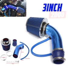 Blue 3"inch Universal Car Cold Air Intake Filter Induction Kit Pipe Hose System