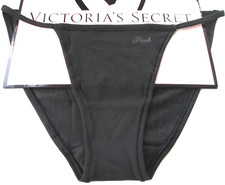 VICTORIA'S SECRET PINK Cotton String Bikini Panty S M L XL Black NWT VS