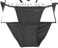 VICTORIA'S SECRET PINK Cotton String Bikini Panty VS Black S M L XL Sexy NWT