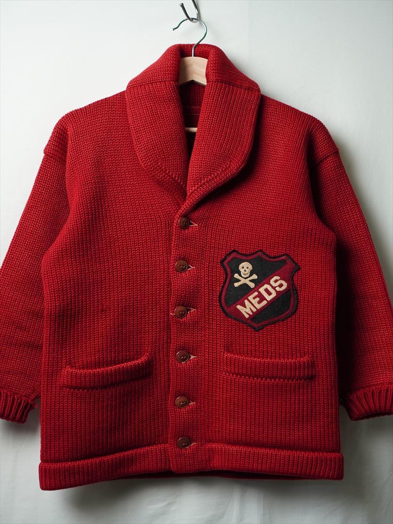 トップス 30's-40's Shawl Collar Cardigan RARE Vintage 1930s/1940s JC PENNEY Wool Shawl Collar
