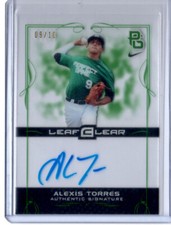 2015 Leaf Ultimate Draft PG Clear Green Autograph Alexis Torres 9/10 